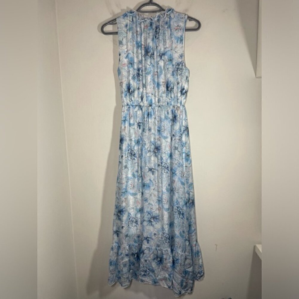 LE RAGAZZE Made In Italy Silk Sleeveless Midi Floral Dress size M - Picture 7 of 8